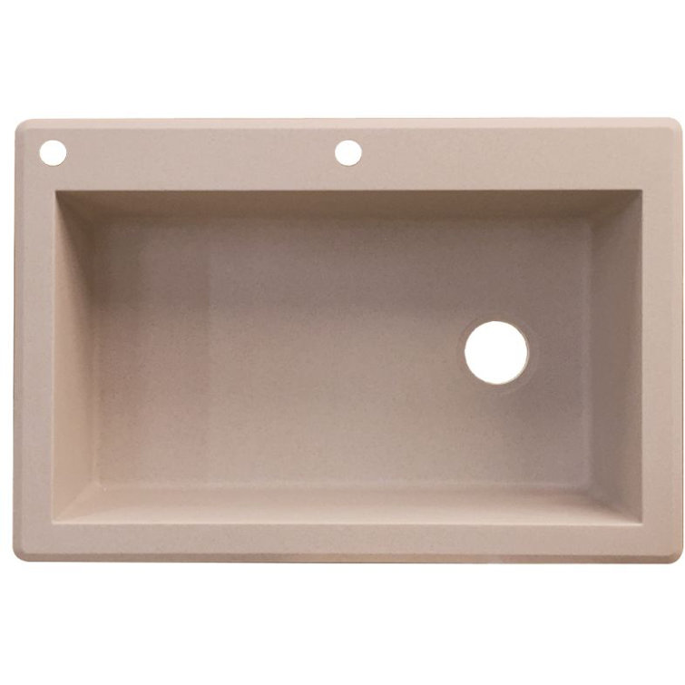 Radius 33'' L Drop-In Single Bowl Granite Kitchen Sink