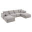 Canapé modulaire entièrement compressé de 142 po x 82 po, en forme de U avec repose-pieds, chenille rayée de luxe avec coussin moelleux en forme de nuage, sans assemblage requis, pour salon et appartement-399653074