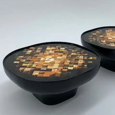 Irregular-shaped mosaic coffee table