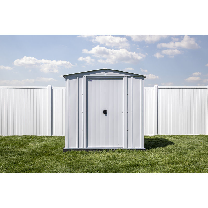 Arrow Classic 6x5 Flute Grey Steel Storage Shed with Sliding Doors