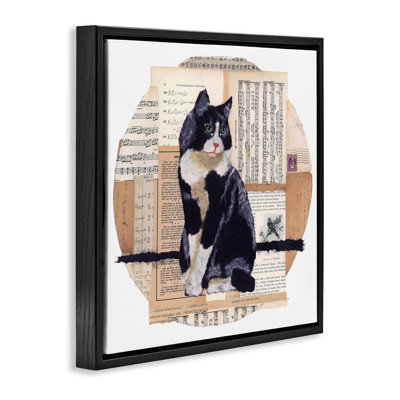 Tuxedo Cat Collage Canvas Wall Art by Nancy Overton