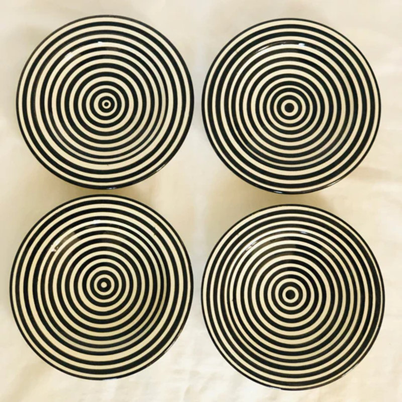 Ensemble de 4 assiettes Bullseye, Noir