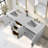 Lissandra 72" Double Bathroom Vanity In White With Engineered Stone Top