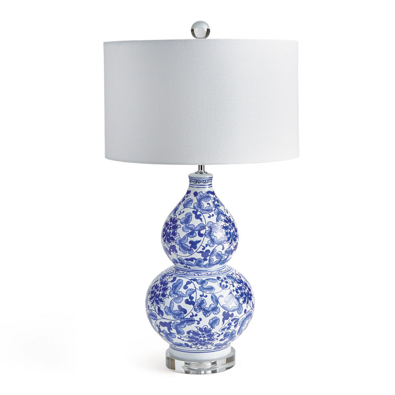Blue and White Table Lamp 27 in.