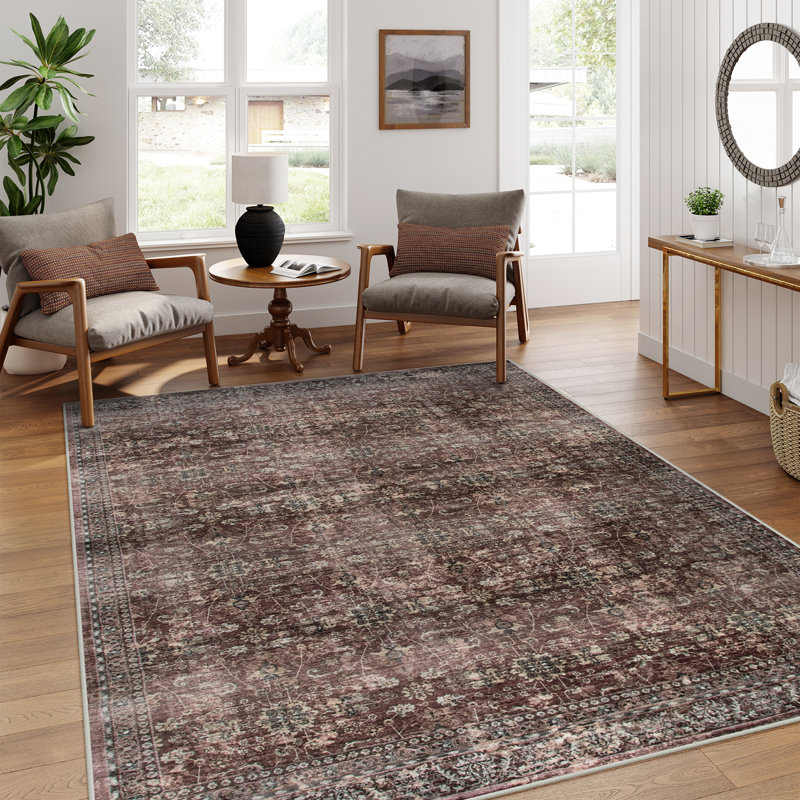 Tapis court rouille à motif rétro Western