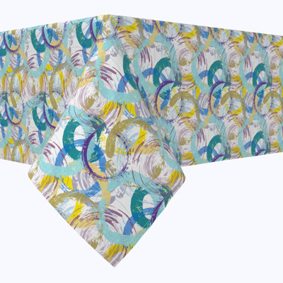 Rectangular Tablecloth, 100% Cotton, Floral 190