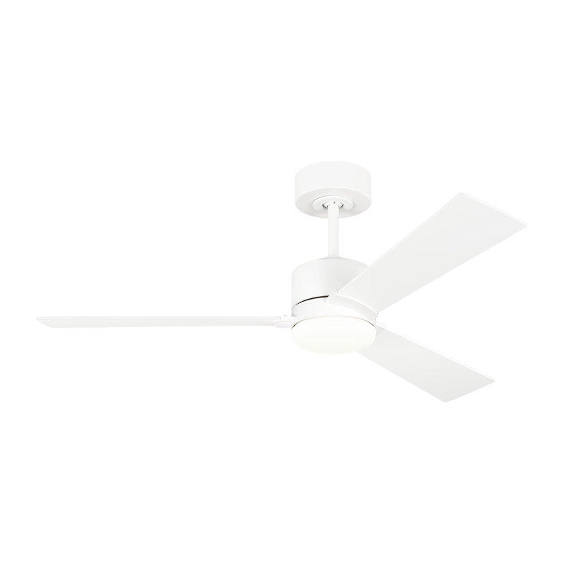 Rozzen Downrod Ceiling Fan, Matte White, 44", Matte White