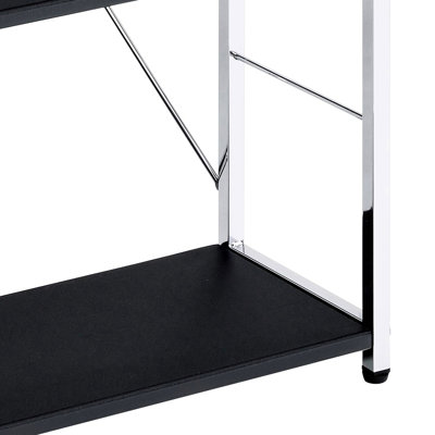 4 Rectangular Shelf In Black And For Organizing Hand Tools Contemporary Bookcase Silver Closet