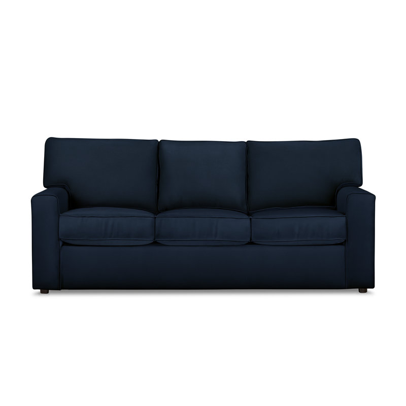 Leigh 84" Square Arm Sofa Bed, Sergé performance indigo Spinnsol