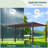 Metal Louvered Pergola with Solar Lights-104879264