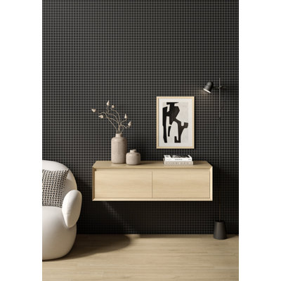 Matte Black 1x1 Square Porcelain Mosaic Tile – 12x12 Wall & Floor