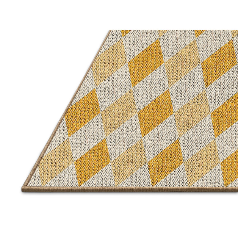 Tapis jaune / gris clair Power Loom, Rectangle 5 pi x 7 pi