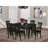 7 Piece Dining Table Set Consist of a Rectangle Dining Room Table with Butterfly Leaf and 6 Wooden Seat Chairs, Black-1811931198-1850125793-1850125792