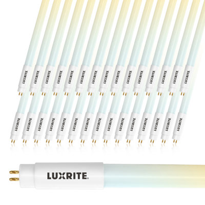 Paquet de 30 lampes à tubes DEL T5 de 4 pi Luxrite, 24 W = 54 W, 4CCT 3500K-6500K, 45,79 po, dérivation de ballast, 3200LM