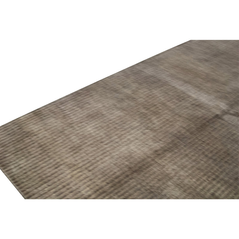 Hand Knotted Wool Area Rug in Gray