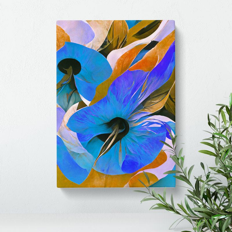 Pretty Abstract Floral No.1 - Wrapped Canvas Print, 50cm H x 35cm W x 3cm D