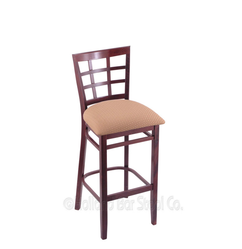 Bar Stool, Dark Cherry, Graph Tidal, Bar Stool (30" Seat Height)
