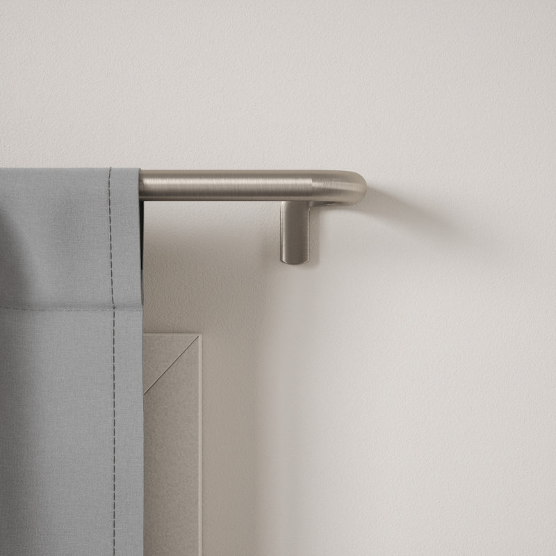 Matte Nickel Adjustable Room Darkening Curtain Rod