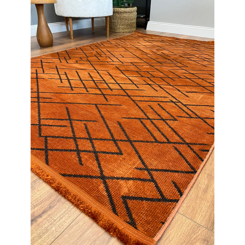 Amiliya Solid Colour Chenille Area Rug, Runner 254 x 508cm