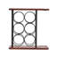Adrieonna 6 - Bottle Solid Wood Wine Bottle & Glass Rack in Black and Brown