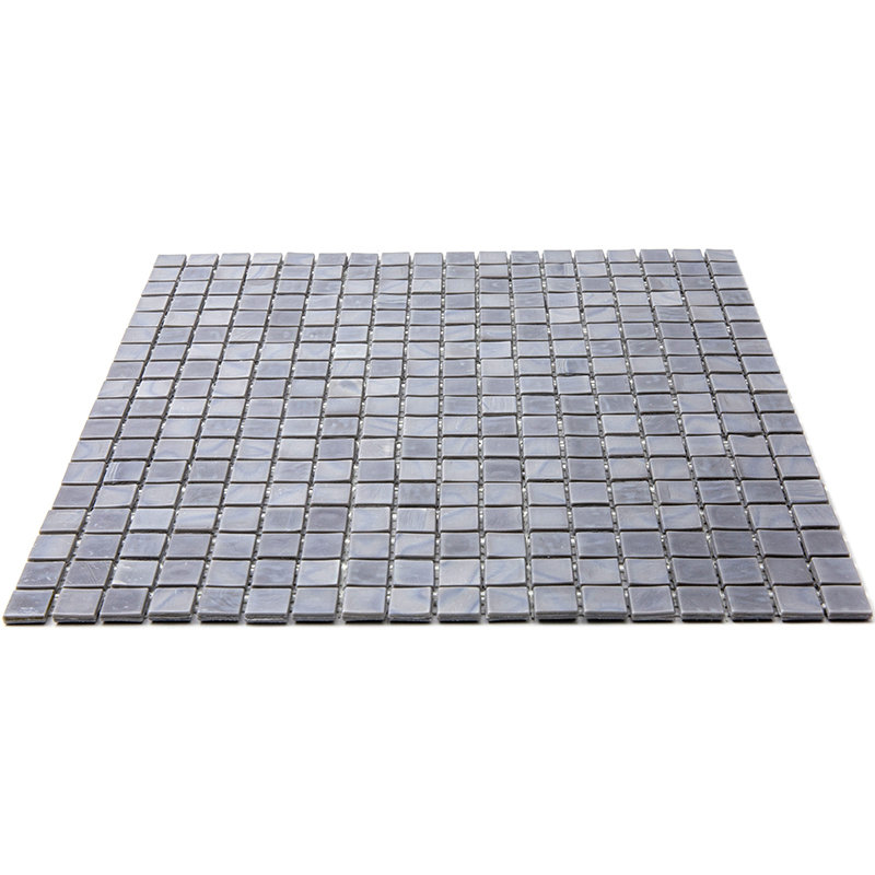 Skosh 0.6" x 0.6" Glass Grid Mosaic Wall & Floor Tile , Metal Gray