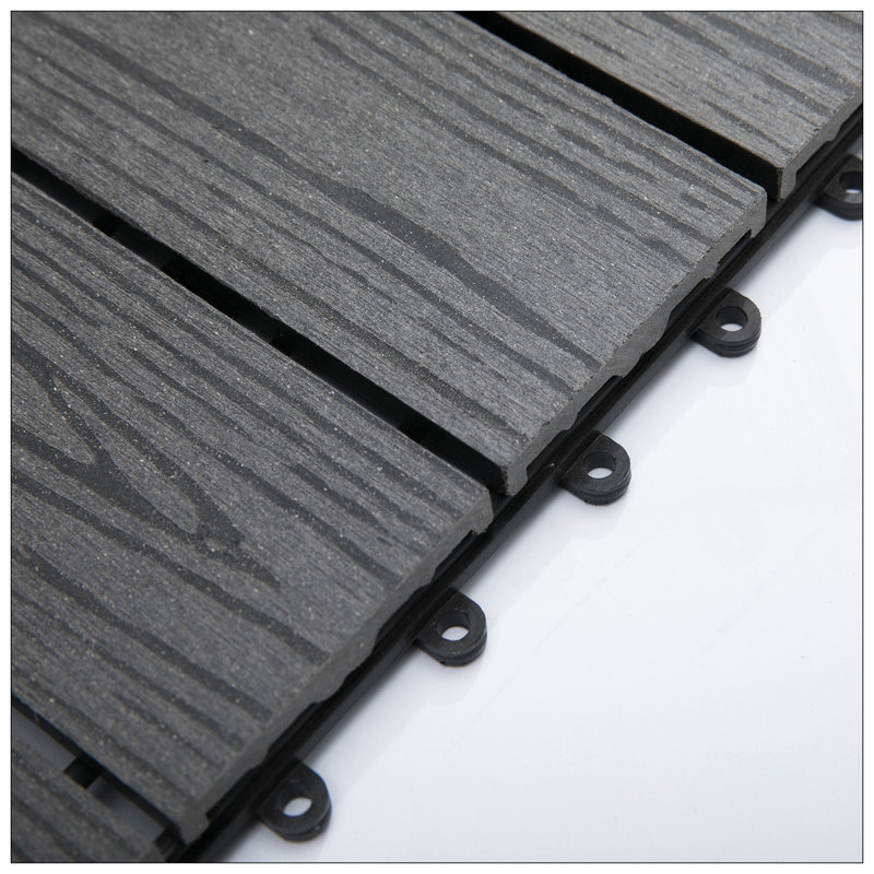 Carreaux de terrasse à emboîtement, paquet de 11, plancher extérieur toutes saisons pour porche, balcon et cour arrière, facile à installer, gris