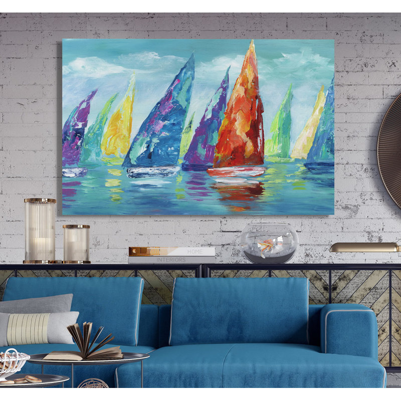 « fine day voilier ii », impression, H 12 po x l 18 po x P 1,5 po, Toile tendue