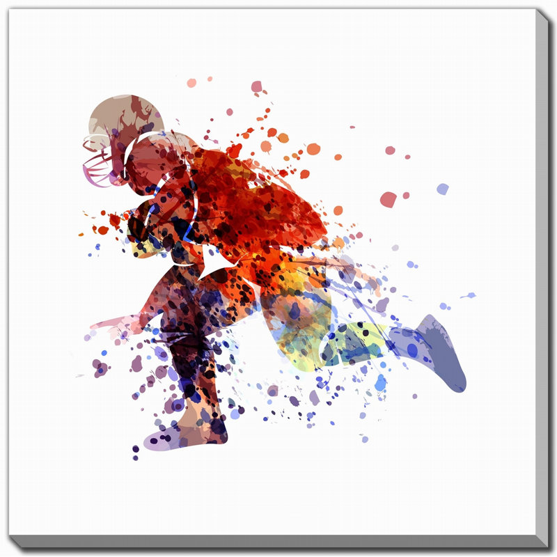 Football sur toile, art mural, H 24 po x l 24 po
