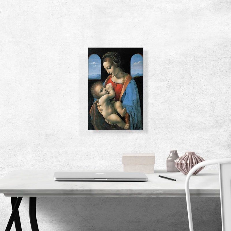 «Madonna Litta 1490» par Leonardo Da Vinci, reproduction d'art sur toile tendue, H 18 po x l 12 po x P 0,75 po