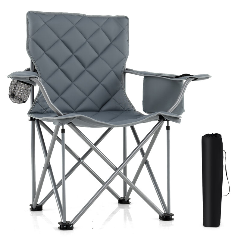 Chaise pliante surdimensionnée pour l'extérieur Gymax, 1, Gris