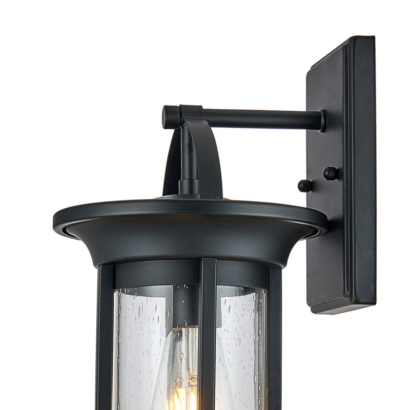 Lanterne murale d'extérieur à DEL en verre bullé intégré à 1 ampoule H 16,5 po Ruka