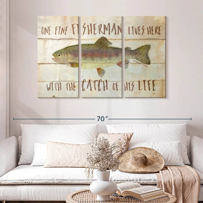 Tergel Fisherman Lives In His Catch, 32" H x 50" W