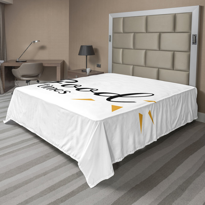 Drap simple Ambesonne Minimalist, Drap plat pour très grand lit californien