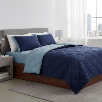 Ensemble de couette réversible King 3M Scotchgard Diamond Quilting avec duvet synthétique