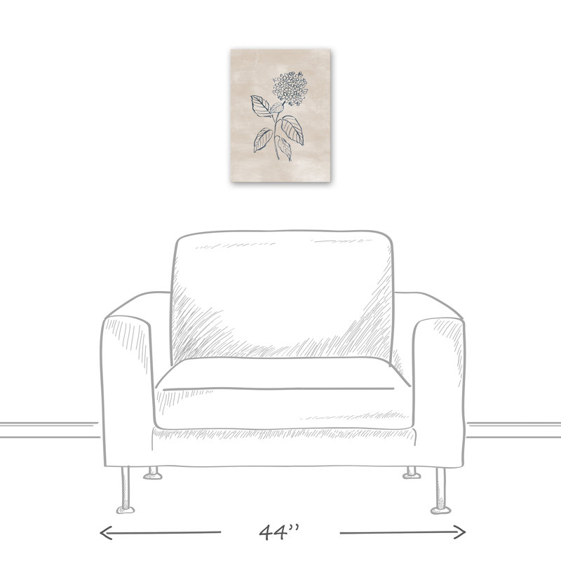 «Blye Hydrangea», reproduction d'art sur toile, H 16 po x l 12 po x P 1,25 po