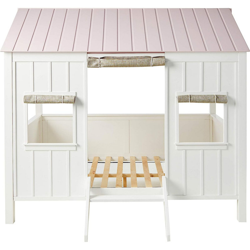 Diemer Full Canopy Standard Bed by Viv + Rae™, White/Pink