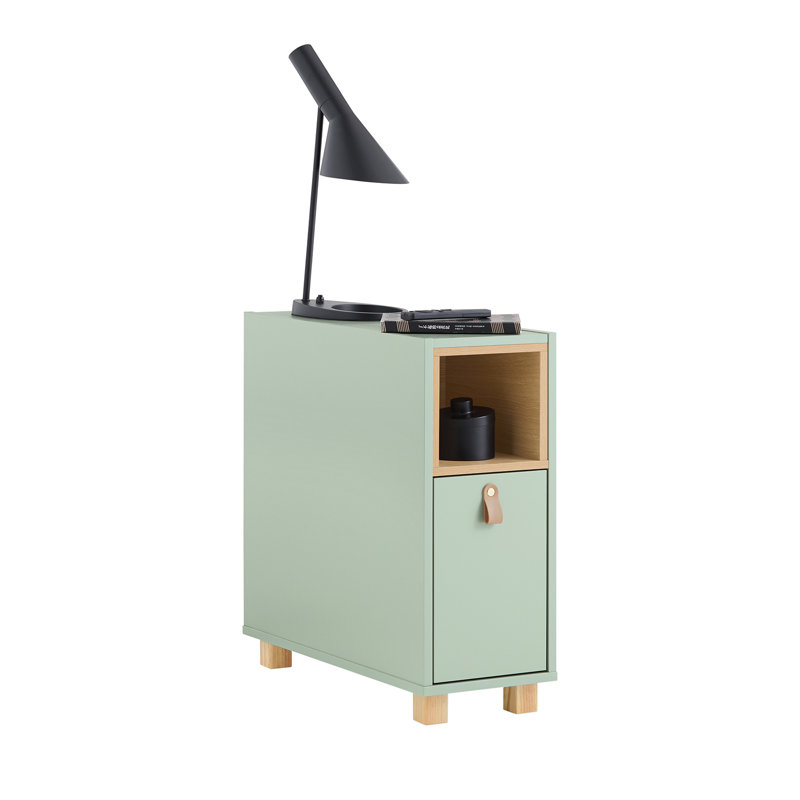 Manufactured Wood Bedside Table, Blue/Natural