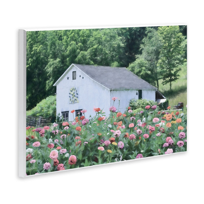 Plaque murale «Countryside House in Garden», conception par Lori Deiter, H 13 po x l 19 po