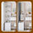 63 Inch Full Body Mirror Vanity Set with LED Table, 3-Color Adjustable Dressing Station with Storage Stool-226923686