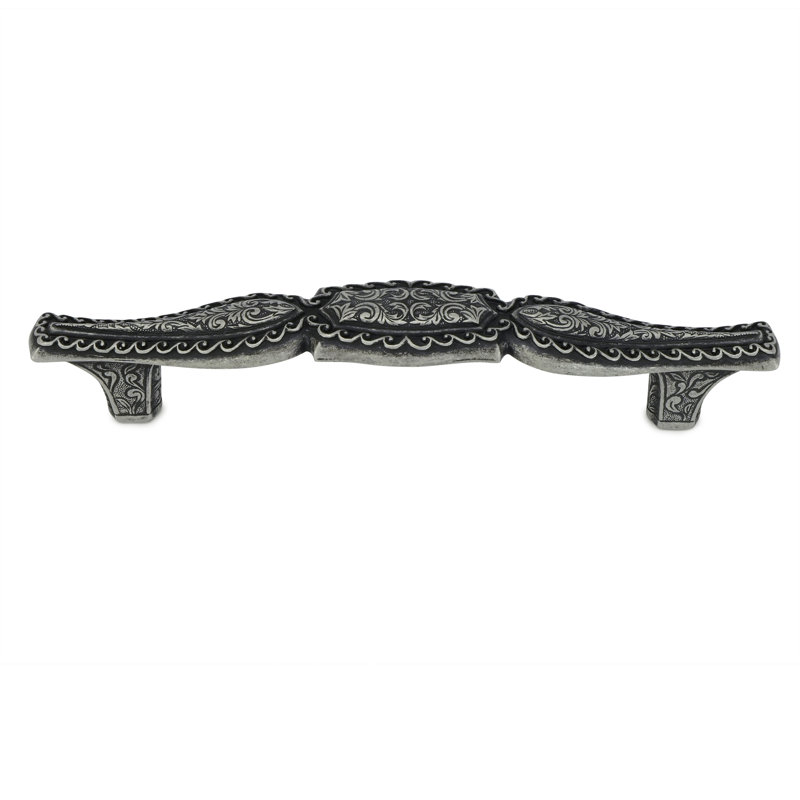 AMERICANA 5" CENTER TO CENTER PULL IN ARTISAN PEWTER, Silver+Black
