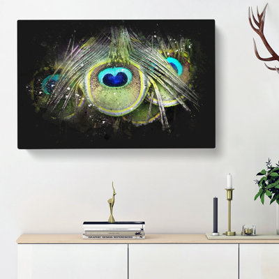 Peacock Feathers - Wrapped Canvas