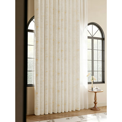 Gilded Jacquard Curtains - High-End, Polyester Fiber, For Bedroom & Living Room