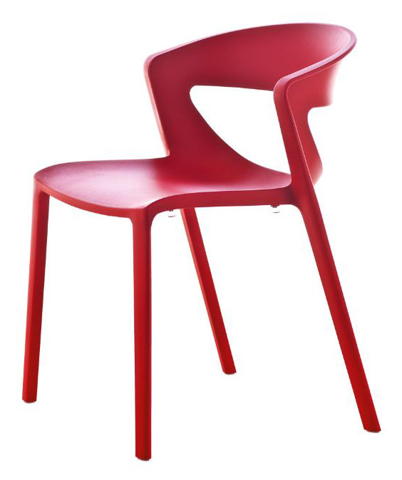 Chaise de salle d'attente en plastique empilable l 20,75 po Kreature Lite, Rouge