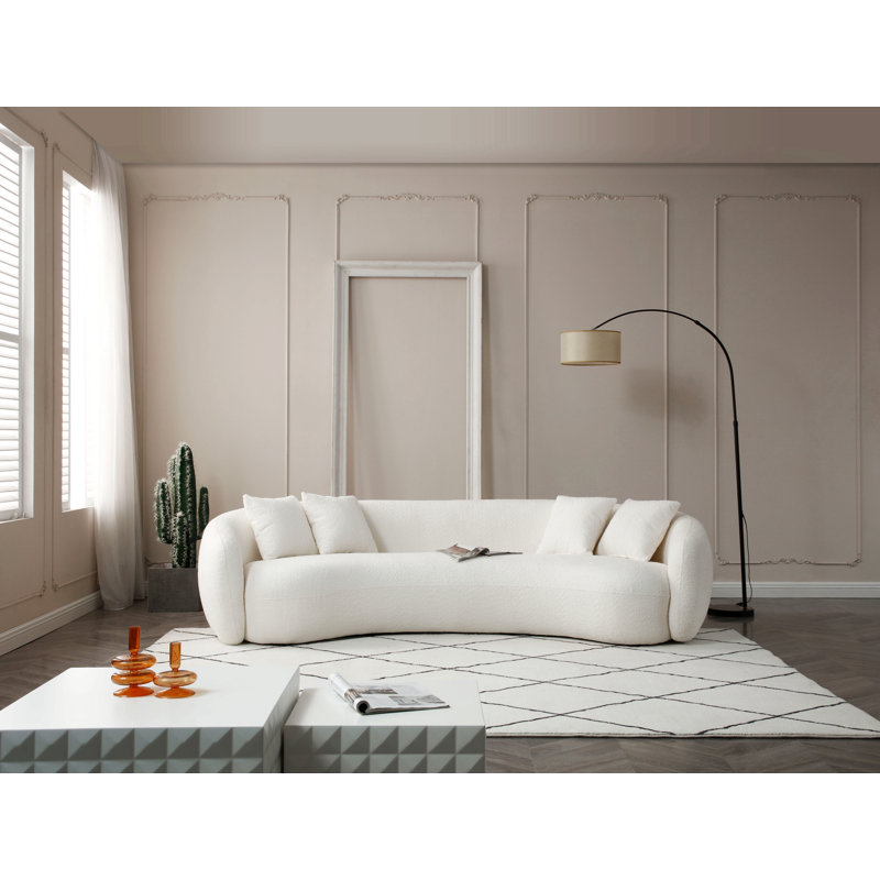 Canapé modulaire 102 pouces 5 places Boucle, Boucle blanc