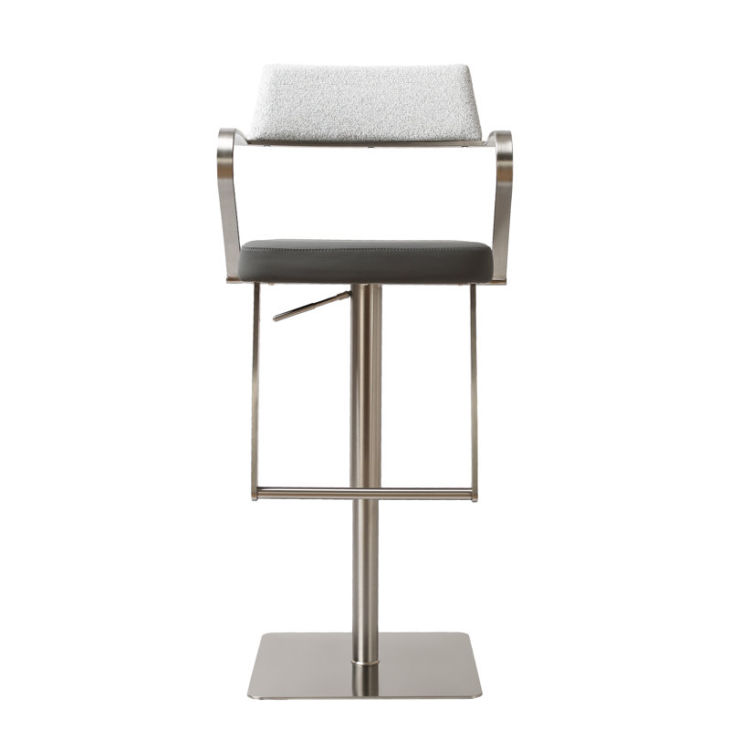 Alfredas Swivel Upholstered Adjustable Height Counter Stool with Metal Frame