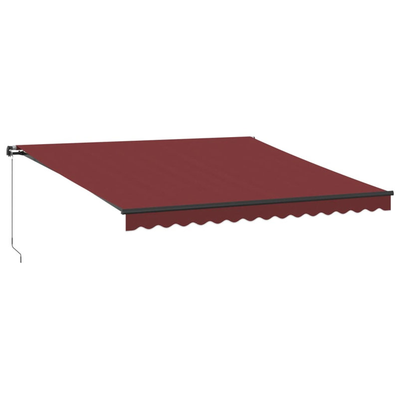 Dakota Fields Polyester Cover Retractable Patio Awning, Solid Colour, 400 x 300cm, Burgundy/Black
