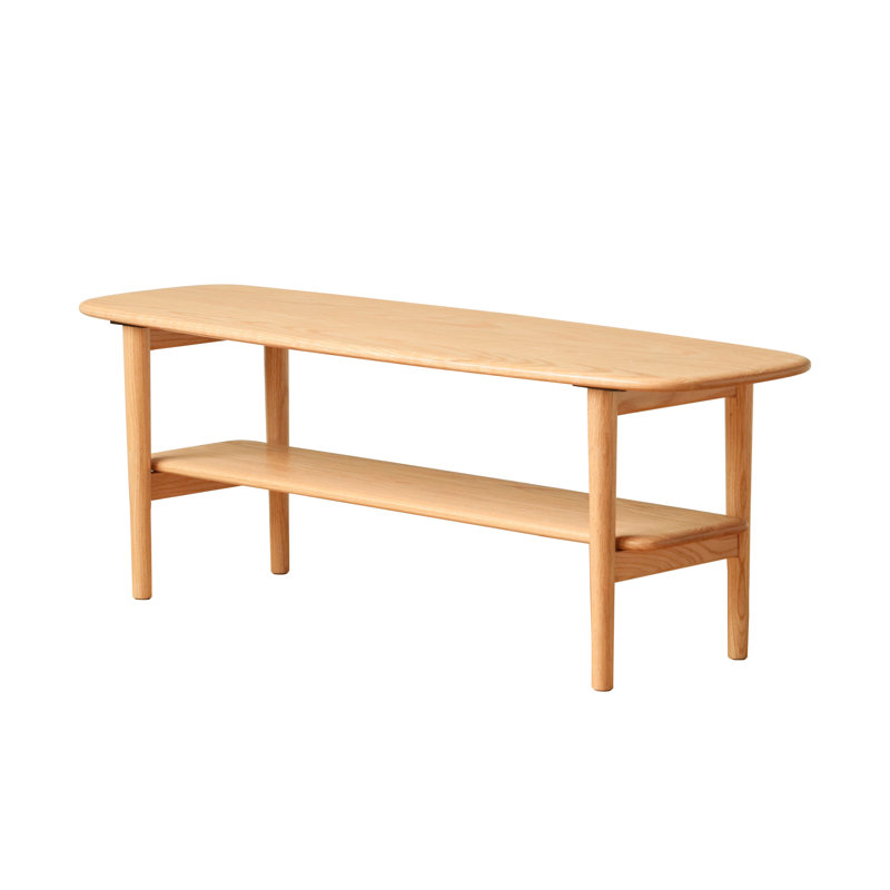 Table basse / bureau / table basse 100% en bois massif multifonctionnel avec tablette de rangement