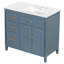 Meuble-lavabo 36 po avec lavabo en céramique, un tiroir basculant, 3 tiroirs latéraux, tablette réglable, style autoportant-2106311800