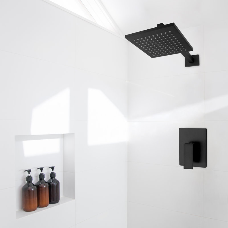 Zline Bliss Shower Faucet with Rough-in Valve and Temperature, Matte Black
