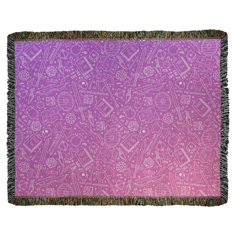 Couverture en coton tissé Katelyn Elizabeth, l 37 po x L 52 po, Mauve / Rose